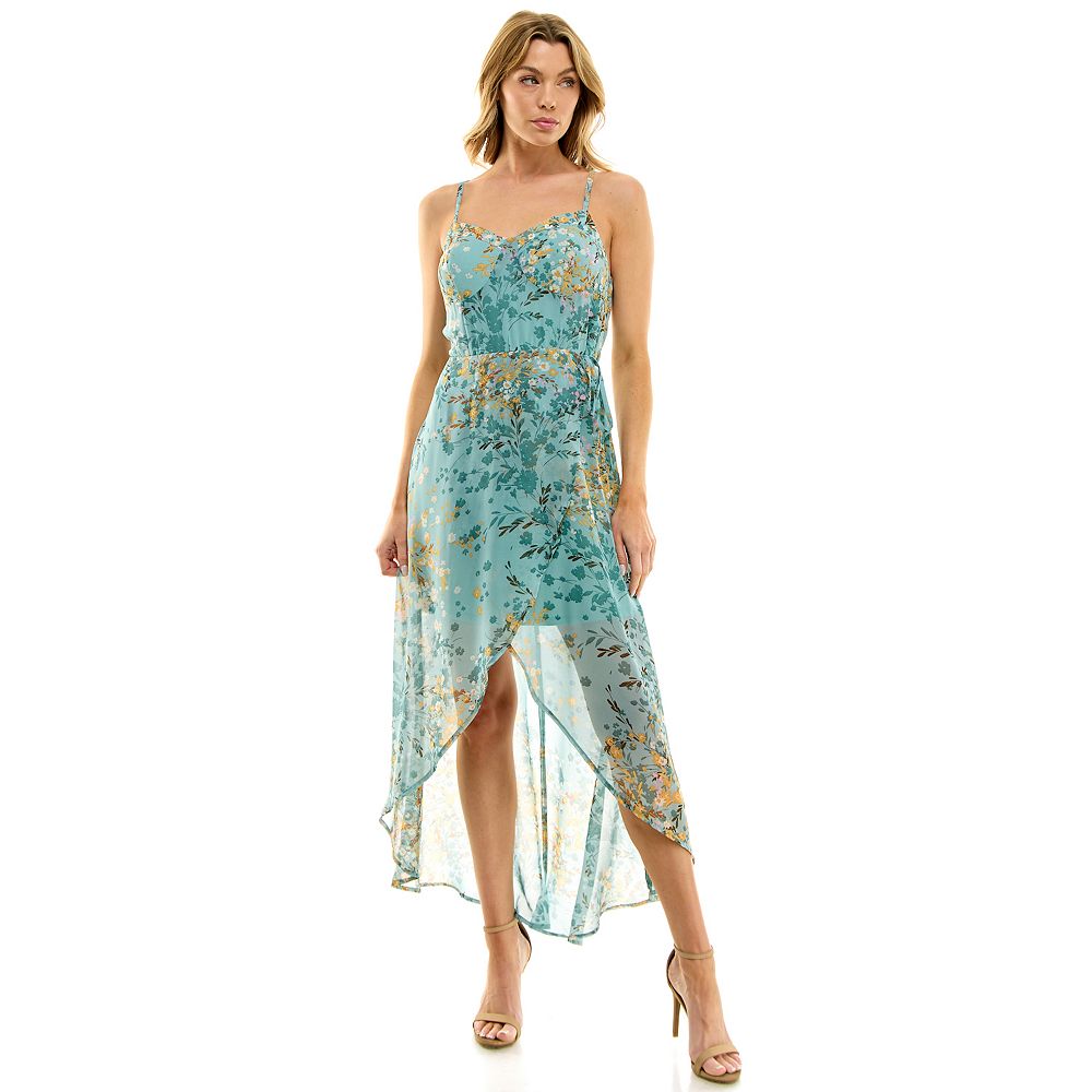 Juniors' Lily Rose Floral High-Low Midi Dress