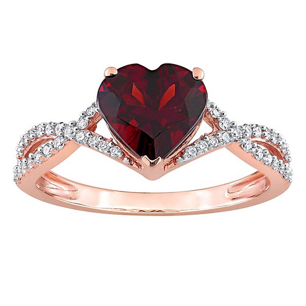 Stella Grace 14k Rose Gold Garnet & 1/5 Carat T.W. Diamond