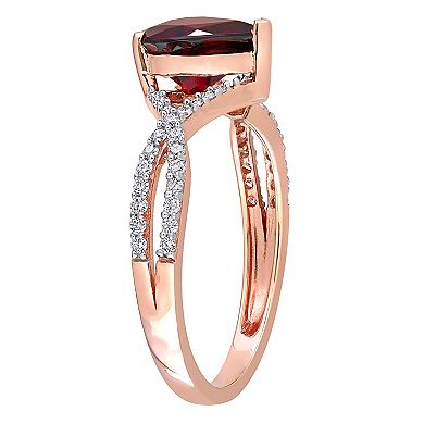 Stella Grace 14k Rose Gold Garnet & 1/5 Carat T.W. Diamond Infinity Heart Engagement Ring