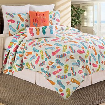 C&F Home Beach Flip Flops Quilt Set with Shams