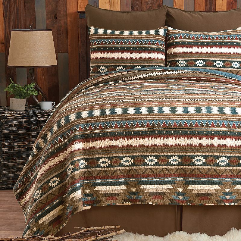 C&F Home Wyatt Quilt Set with Shams, Brown, Twin