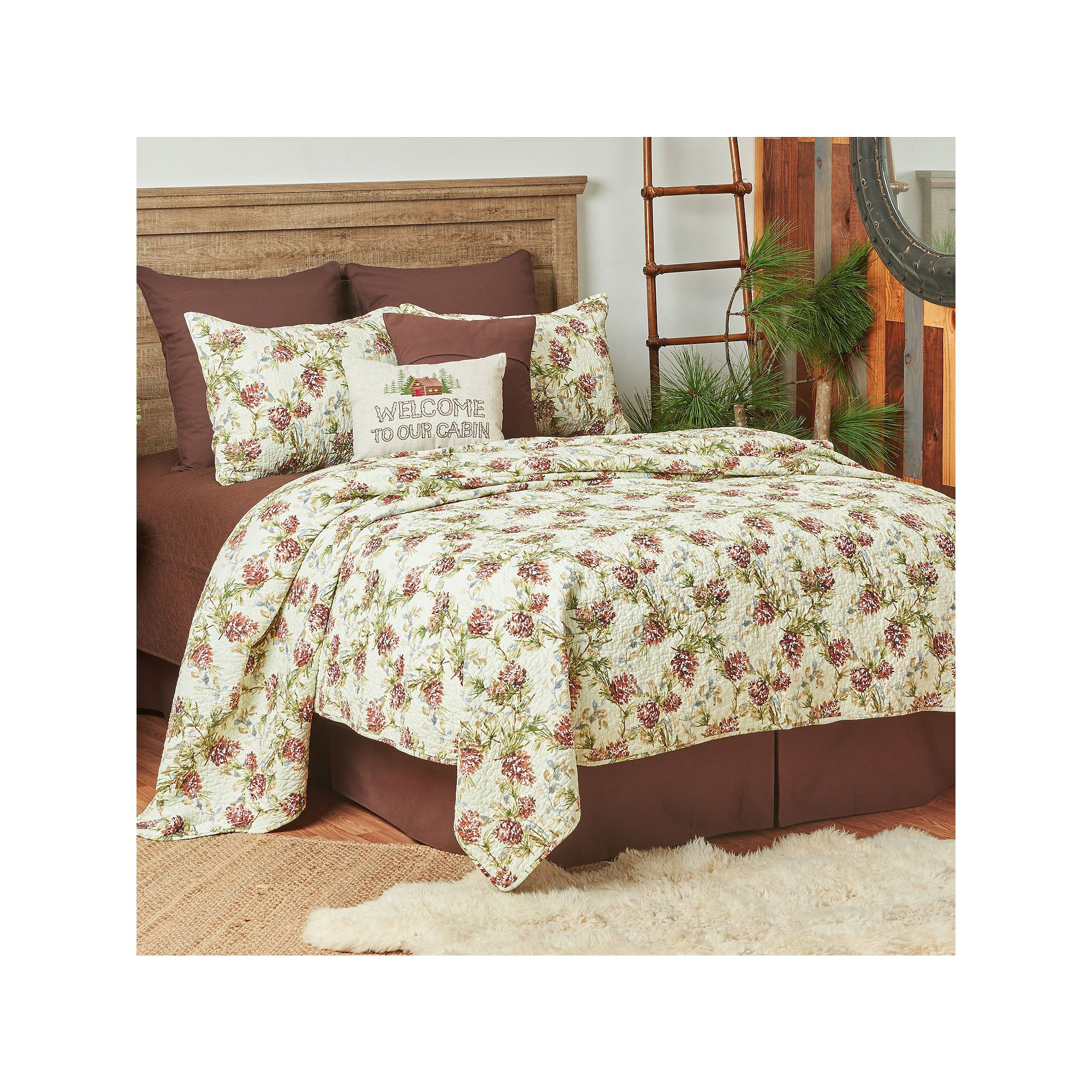 C&F Home Cooper Pines Quilt Set with Shams, Brown