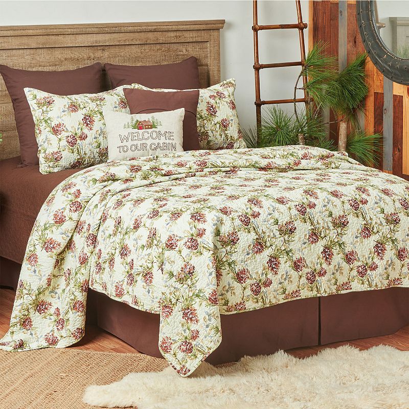 C&F Home Cooper Pines Quilt Set with Shams, Brown, Full/Queen