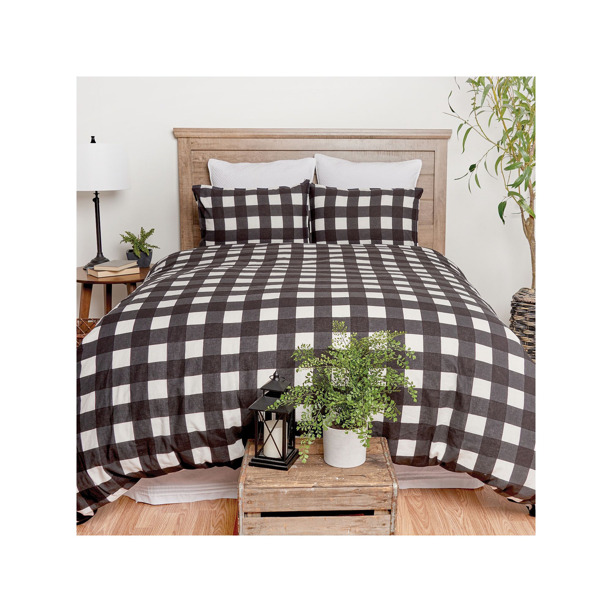 C&F Home Buffalo 3-Piece Duvet Set with Shams, Black
