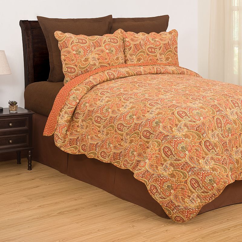 C&F Home Tangiers 3-Piece Quilt Set with Shams, Orange, King