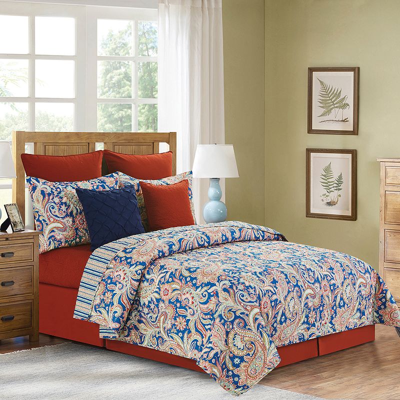 C&F Home Marla 3-Piece Quilt Set with Shams, Blue, King