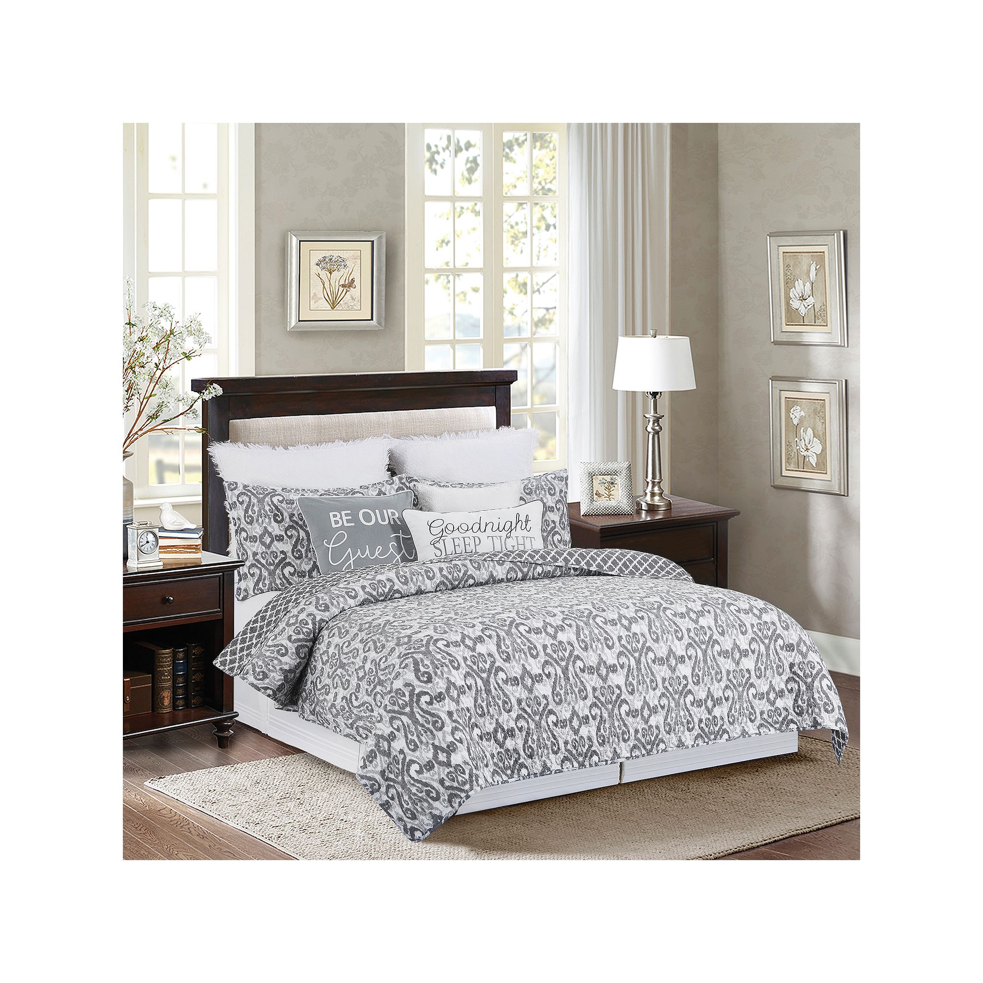 C&F Home Heather Quilt Set with Shams, Gray