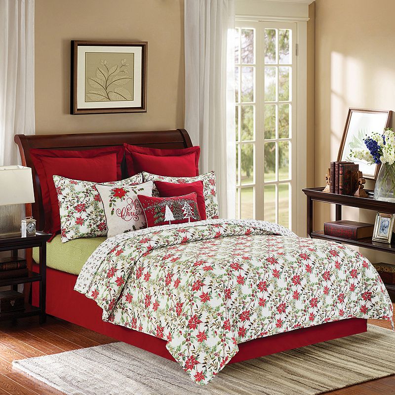 C&F Home Eve 3-Piece Quilt Set with Shams, Red, Full/Queen