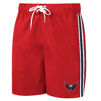 Men's G-III Sports by Carl Banks Red/Navy Washington Capitals Sand Beach Swim Shorts