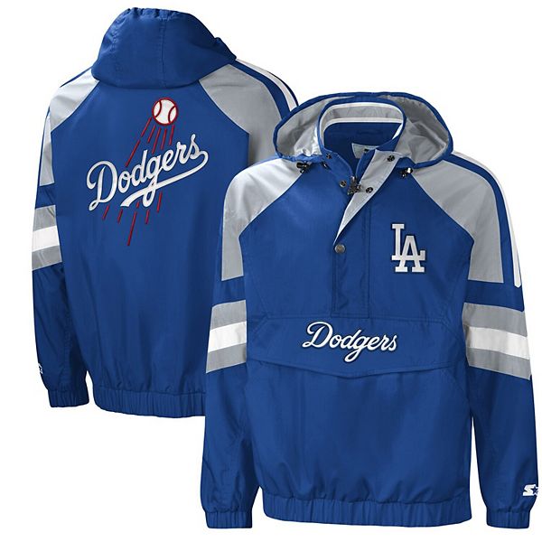 Men's Los Angeles Dodgers Starter Royal/Gray The Pro II Half-Zip Jacket
