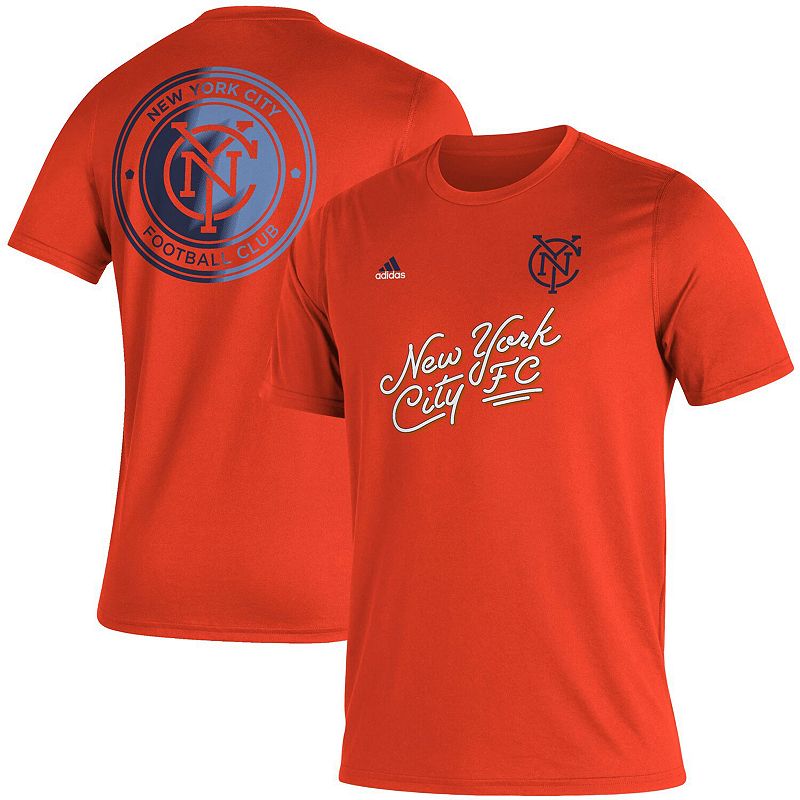 Mens adidas Orange New York City FC Jersey Hook AEROREADY T-Shirt, Size: S