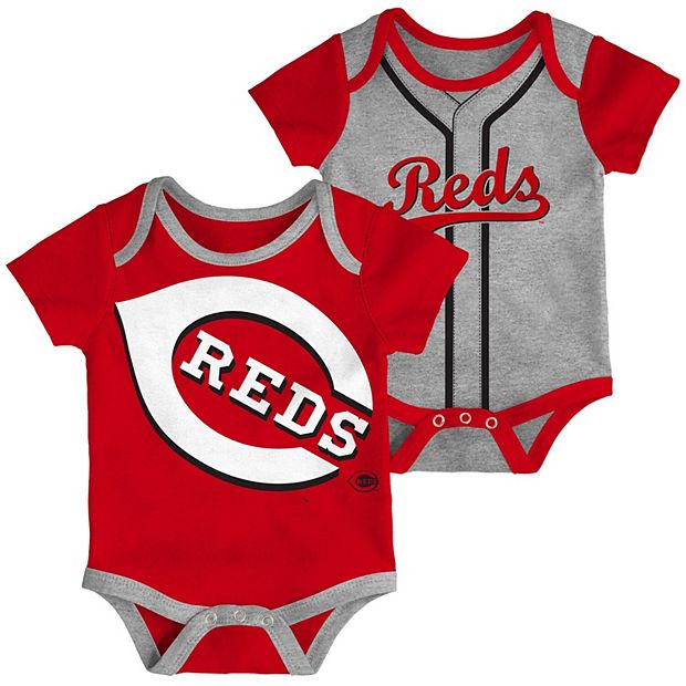 Newborn Red/Heathered Gray Cincinnati Reds Double Two-Pack Bodysuit Set