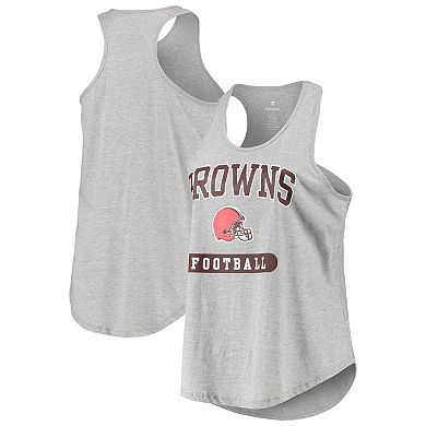 Women's Cleveland Browns Heathered Gray Plus Size Team Racerback Tank Top
