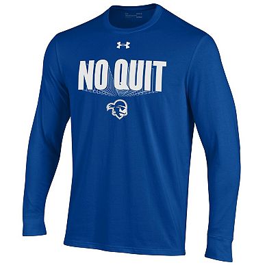 Men's Under Armour Blue Seton Hall Pirates Shooter Performance Long Sleeve T-Shirt