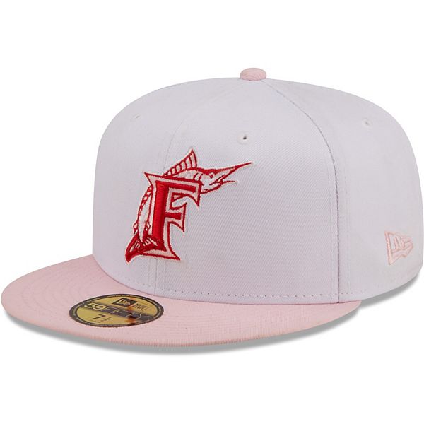 Men's New Era Khaki/Olive Florida Marlins Pink Undervisor 59FIFTY Fitted Hat