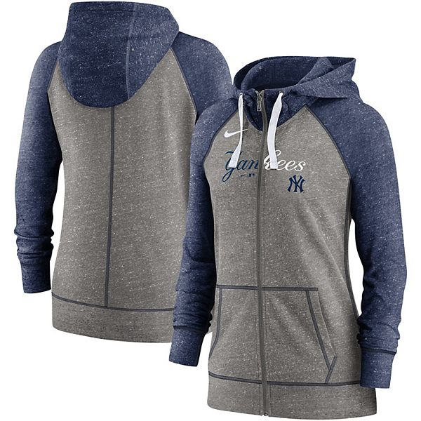 Youth Navy New York Yankees Wordmark Full-Zip Fleece Hoodie