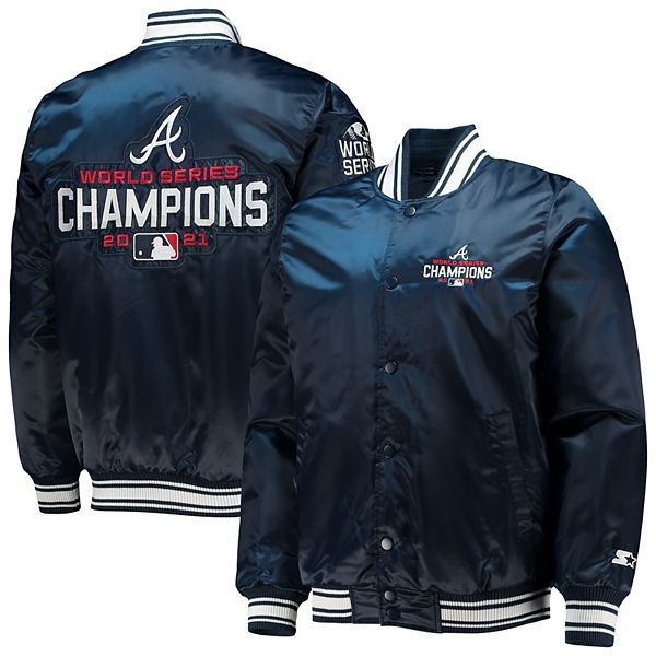 Men's Atlanta Braves JH Design Navy Classic Leather Team Jacket