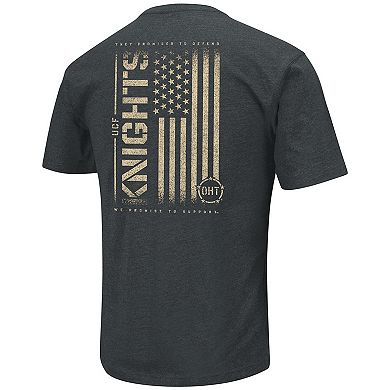 Men's Colosseum Heathered Black UCF Knights OHT Military Appreciation Flag 2.0 T-Shirt