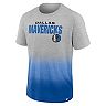 Men's Fanatics Branded Heathered Gray/Blue Dallas Mavericks Board Crasher Dip-Dye T-Shirt