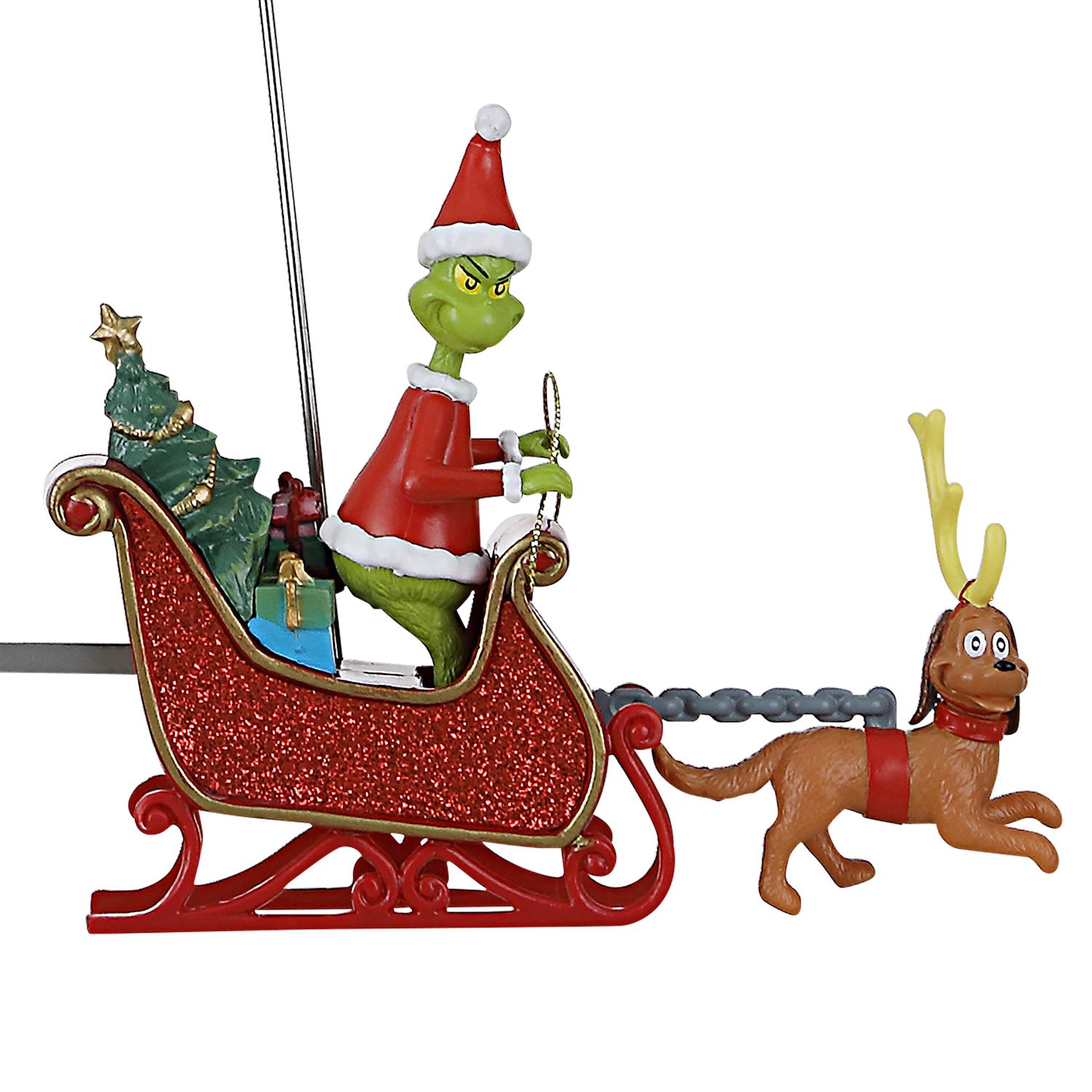 Mr Christmas Dr. Seuss' The Grinch "Merry Grinchmas" Sleigh Christmas Tree Topper - Thumbnail 4