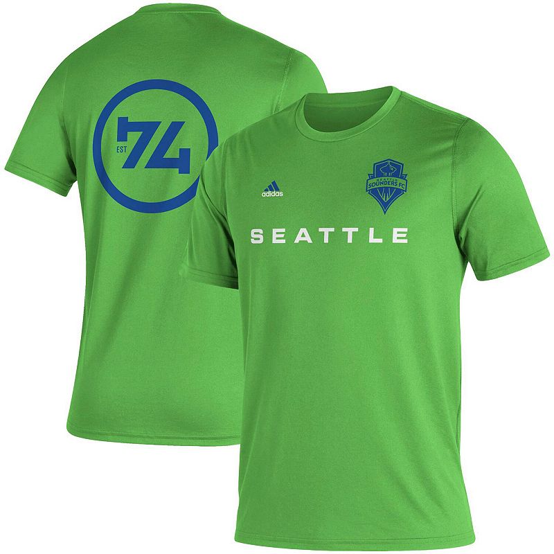 Mens adidas Rave Green Seattle Sounders FC Jersey Hook AEROREADY T-Shirt, 