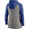 Women's Nike Heathered Charcoal/Royal Toronto Blue Jays Split Wordmark Gym Vintage Raglan Full-Zip Hoodie