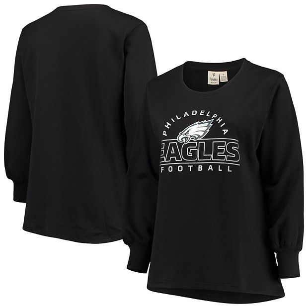 Women's Philadelphia Eagles Black Plus Size Fleece Pullover Sweatshirt