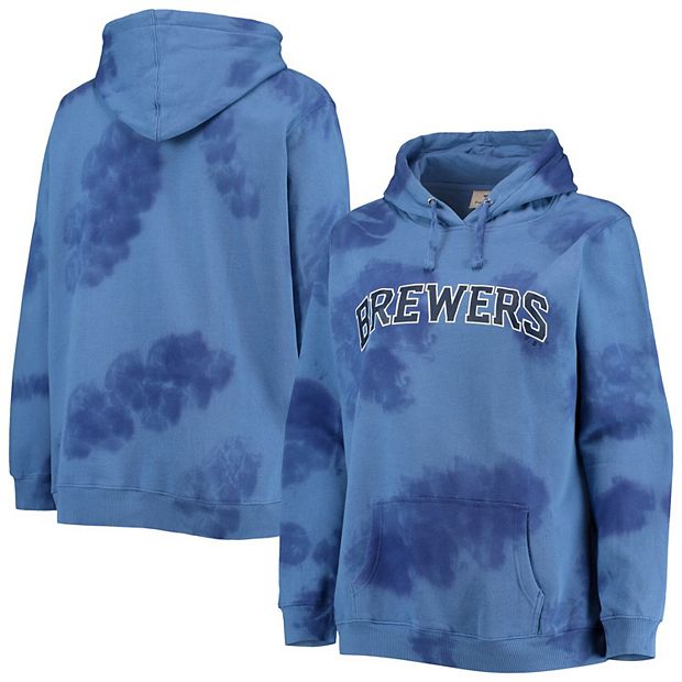 Women's Navy Milwaukee Brewers Plus Size Cloud Pullover Hoodie