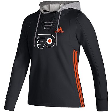 Women's adidas Black Philadelphia Flyers Skate Lace AEROREADY Pullover Hoodie