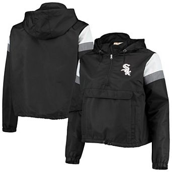 Women's Black/Gray Chicago White Sox Plus Size Anorak Quarter-Zip Hoodie