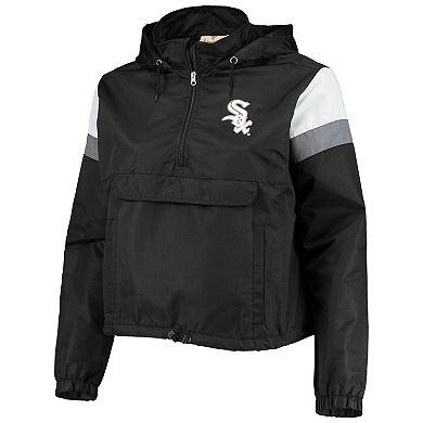 Women's Black/Gray Chicago White Sox Plus Size Anorak Quarter-Zip Hoodie