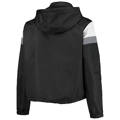 Women's Black/Gray Chicago White Sox Plus Size Anorak Quarter-Zip Hoodie