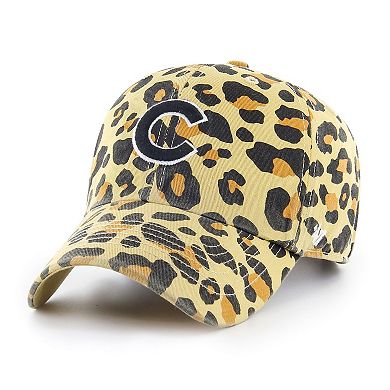 Women's '47 Chicago Cubs Tan Cheetah Clean Up Adjustable Hat
