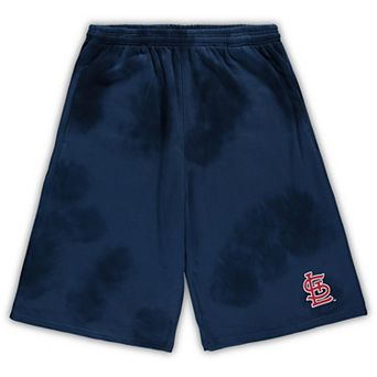Men's Navy St. Louis Cardinals Big & Tall Tye Dye Fleece Shorts