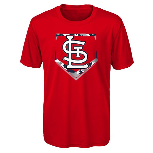 Youth Red St. Louis Cardinals Camo Base T-Shirt