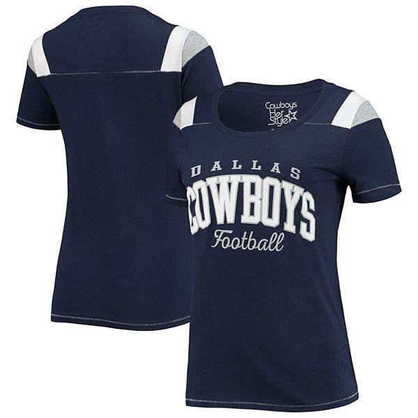 Women's Gray Dallas Cowboys Peggy Scoop-Neck T-Shirt