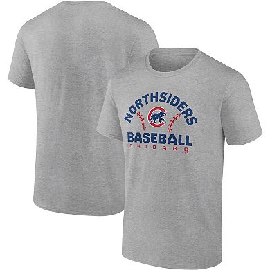 Men's Fanatics Branded Heathered Gray Chicago Cubs Iconic Go for Two T-Shirt