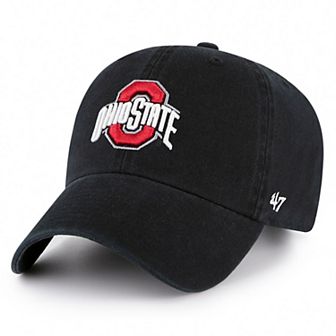 Men's '47 Black Ohio State Buckeyes Wordmark Clean Up Adjustable Hat