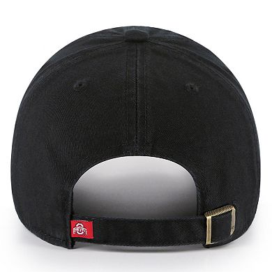 Men's '47 Black Ohio State Buckeyes Wordmark Clean Up Adjustable Hat