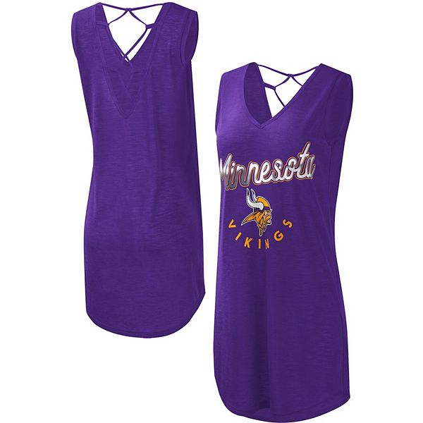 Women's G-III 4Her by Carl Banks Purple Minnesota Vikings Kick-Off V-Neck  Maxi Dress