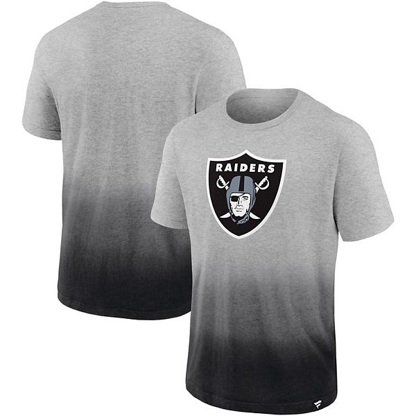 Men's Fanatics Branded Heathered Gray/Black Las Vegas Raiders Team Ombre  T-Shirt