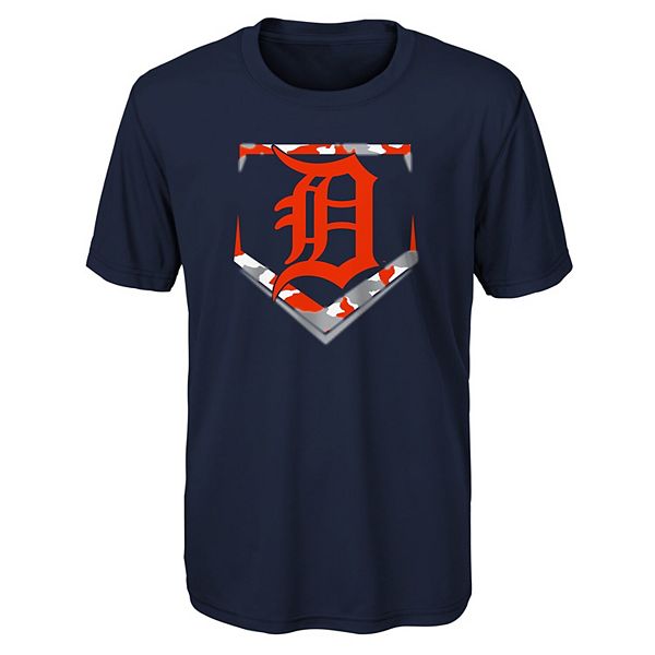 Youth Navy Detroit Tigers Camo Base T-Shirt