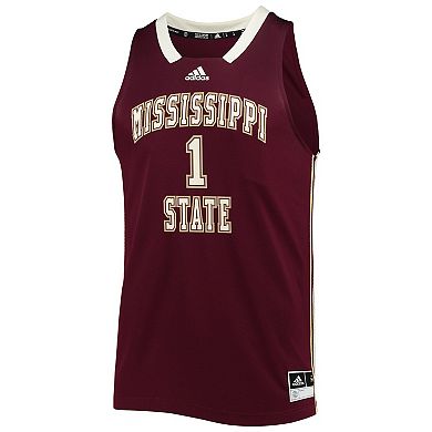 Men's adidas #1 Maroon Mississippi State Bulldogs Reverse Retro Jersey