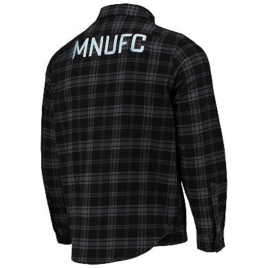 Men's The Wild Collective Black Minnesota United FC Buffalo Check Button-Up Shirt