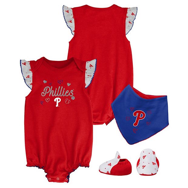 NFL Kansas City Chiefs Baby Girls Bodysuit, Bib and Cap Outfit Set, 3-Piece  