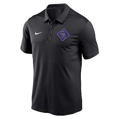 Men's Nike Black Colorado Rockies Diamond Icon Franchise Performance Polo