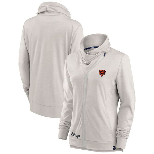 Women's Fanatics Branded Cream Chicago Bears Break It Loose Cowl Neck Full-Zip  Sweatshirt