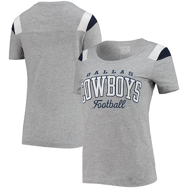 Women's Gray Dallas Cowboys Peggy Scoop-Neck T-Shirt