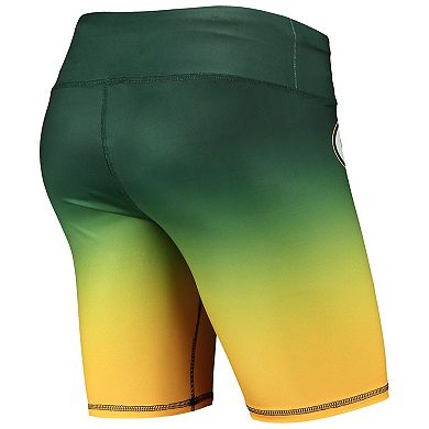 Women's FOCO Green Green Bay Packers Gradient Biker Shorts