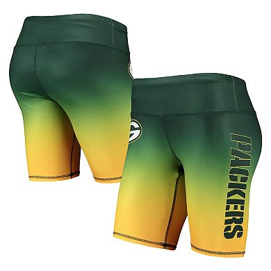 Women's FOCO Green Green Bay Packers Gradient Biker Shorts